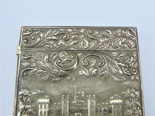 fig 2. Very Fine Georgian Silver Castle Top Card Case, Nathaniel Mills 1827