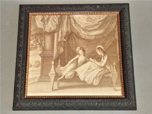 Regency Engraving Bartolozzi Young Ladies on a Day Bed