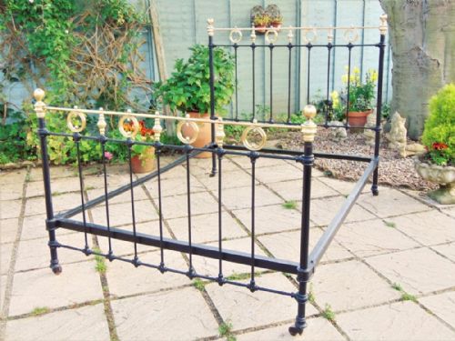 Pretty Victorian Cast and Brass Double Bed