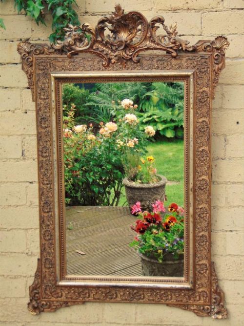 Beautiful French Gilt Overmantel Mirror 19th Century