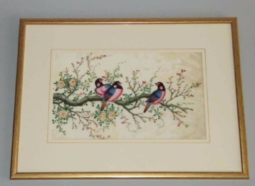Chinese Watercolour Painting on Pith 19th Century