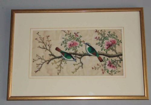 Chinese Watercolour Painting on Pith 19th Century
