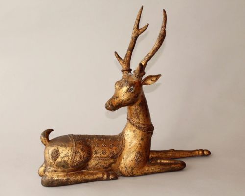 Persian Bronze Recumbent Deer 19th Century