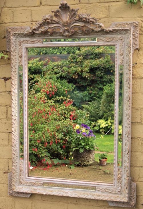 Beautiful French Painted Overmantel Mirror 19th Century