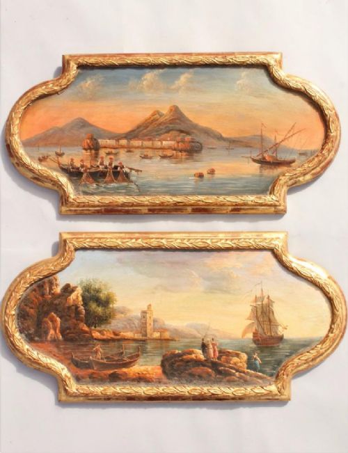 Italian School Oil Paintings Bay of Naples
