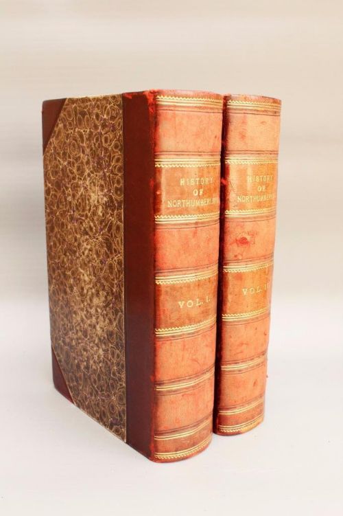 History of Northumberland 2 Volumes Leather Bound Books