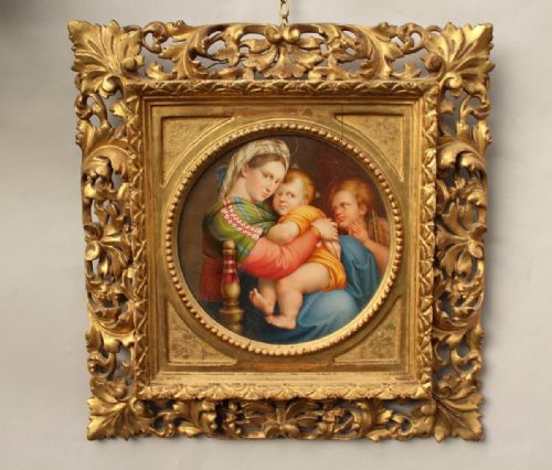Madonna Della Seggiola Painting in Florentine Gilt Frame