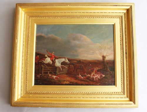 Fox Hunting Scene Oil on Panel Thomas Henry Alken