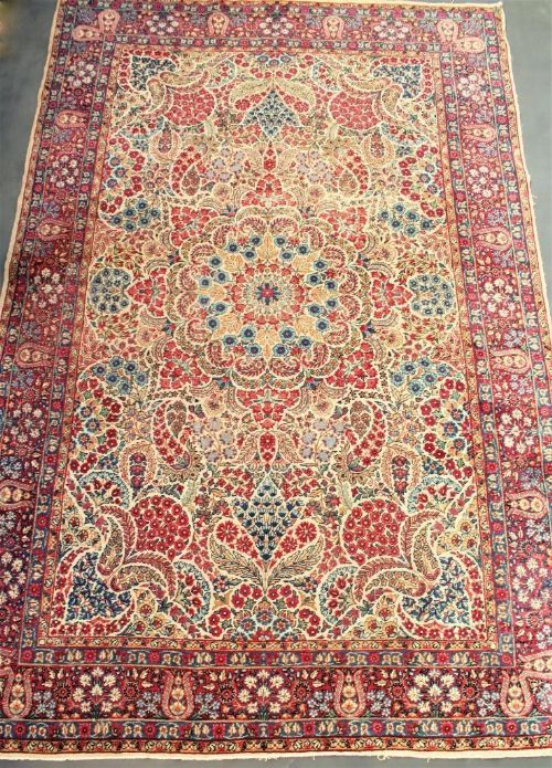 Antique Fine Lavar Kirman Carpet Room Size