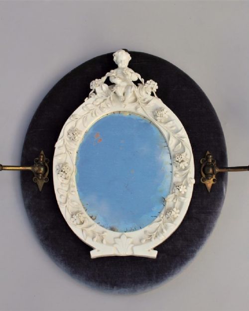 Continental Porcelain Girandole Mirror Cherub