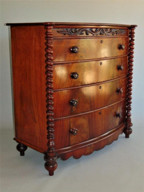 Impressive Victorian Mahogany Barley Twist Chest of Drawers