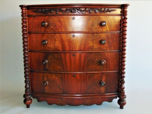 fig 1. Impressive Victorian Mahogany Barley Twist Chest of Drawers