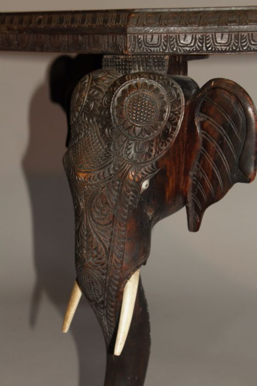 fig 1. Anglo-Indian Carved Hardwood Elephant Table