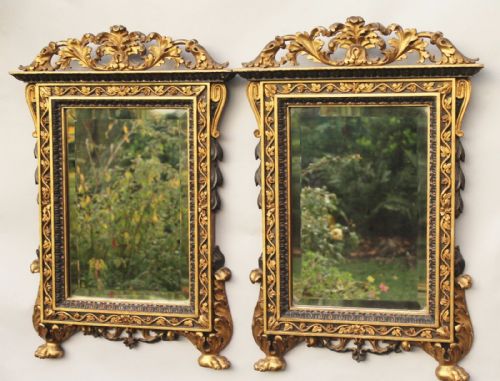 Imposing Pair of Italian Gilt and Gesso Pier Glass Mirrors