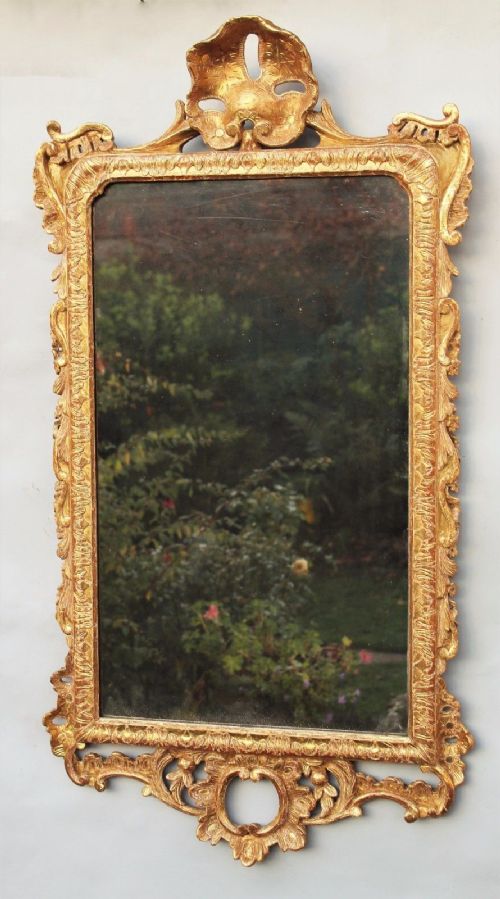 Large Antique George II Giltwood Mirror