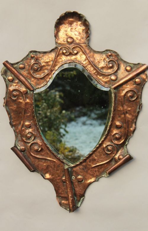 Arts and Crafts Copper Mirror