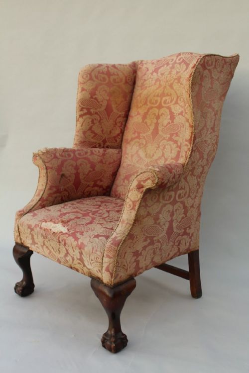 George III Style Antique Wingback Armchair