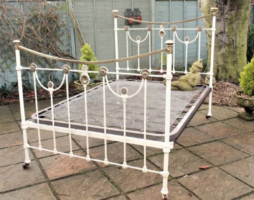 Victorian Cast and Brass Double Bed