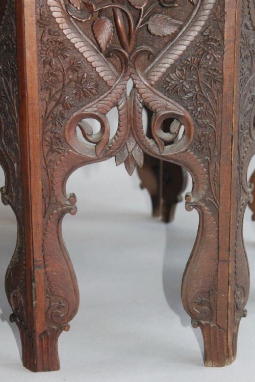 fig 1. Antique Carved Hardwood Anglo Indian Table