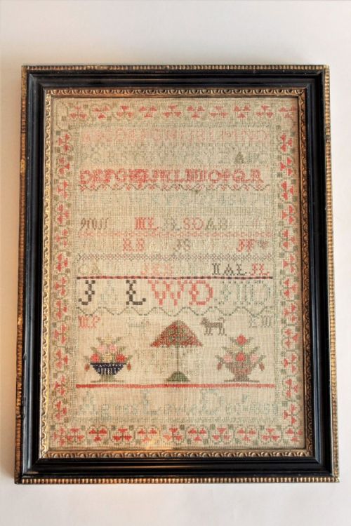 fig 1. Pretty Victorian Needlework Sampler 1851