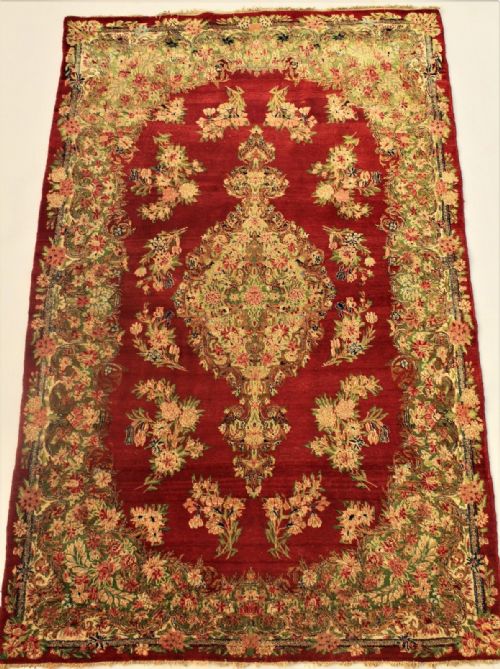 Antique Good Lavar Kirman Carpet