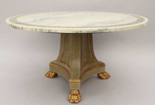 Elegant Regency Period Coffee Table Marble Top