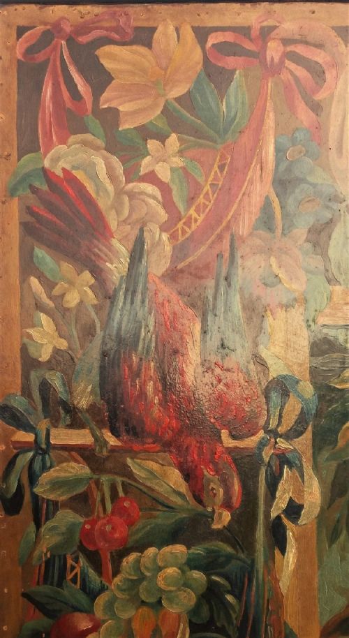 fig 2. Fabulous Painted Leather Four Fold Screen