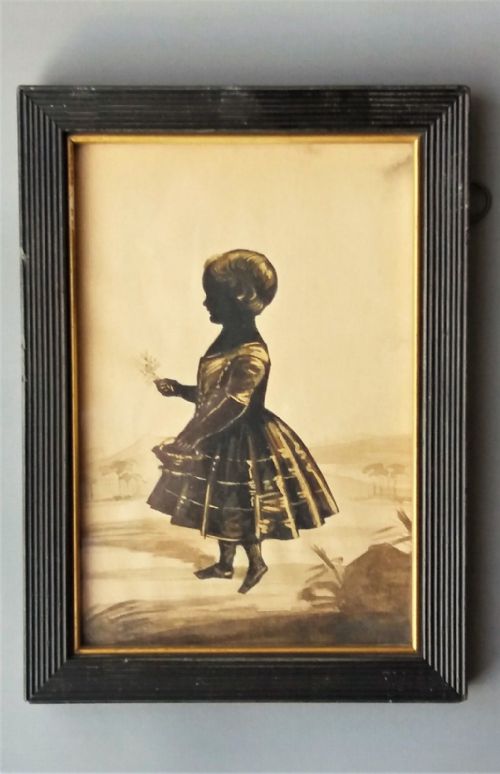 Georgian Miniature Portrait Silhouette Young Girl