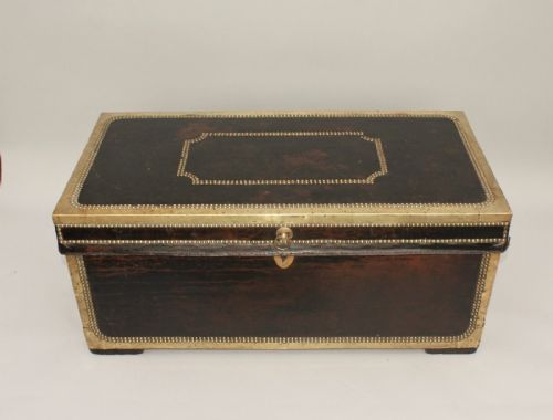 Georgian Studded Leather Camphor Wood Chest / Trunk