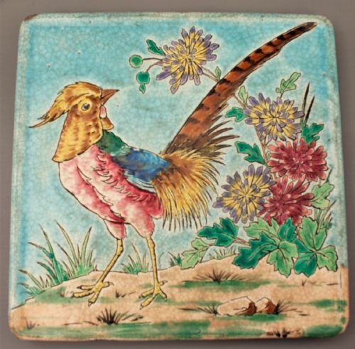 Beautiful Arts & Crafts Tile Stand Longwy French
