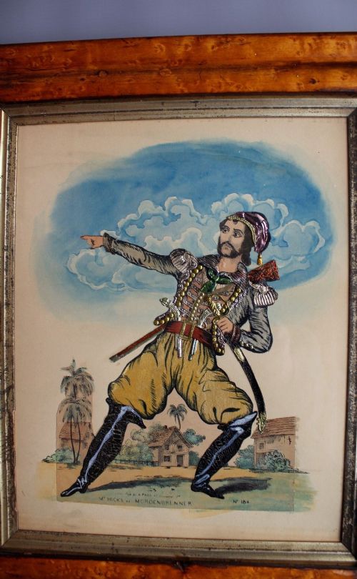 fig 1. Antique Tinsel Picture 19th Century Mr Hicks