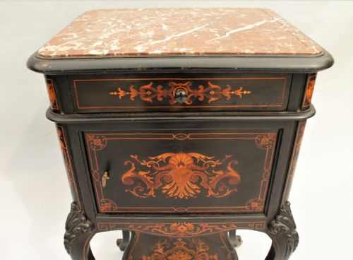fig 1. Good Quality Inlaid Victorian Bedside Cabinet
