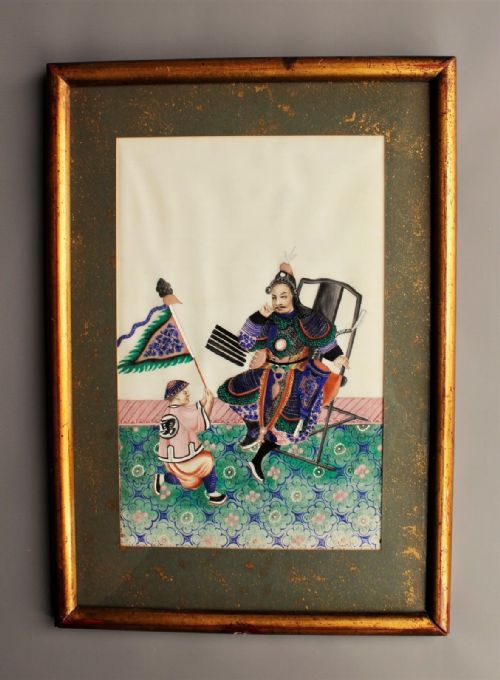 Chinese Painting on Pith Emperor 19th Century