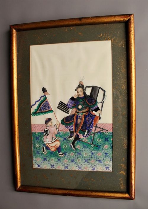 fig 1. Chinese Painting on Pith Emperor 19th Century