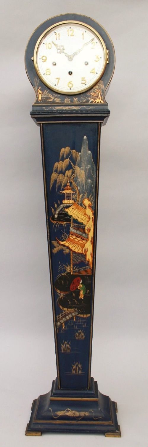 Pretty Chinoiserie Grandmother Clock Westminster Chimes