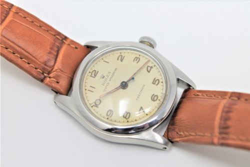 fig 1. Rolex Steel and 18ct Gold Oyster Speedking Precision Wristwatch, Vintage 1946