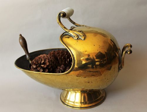 Antique Brass Coal Scuttle