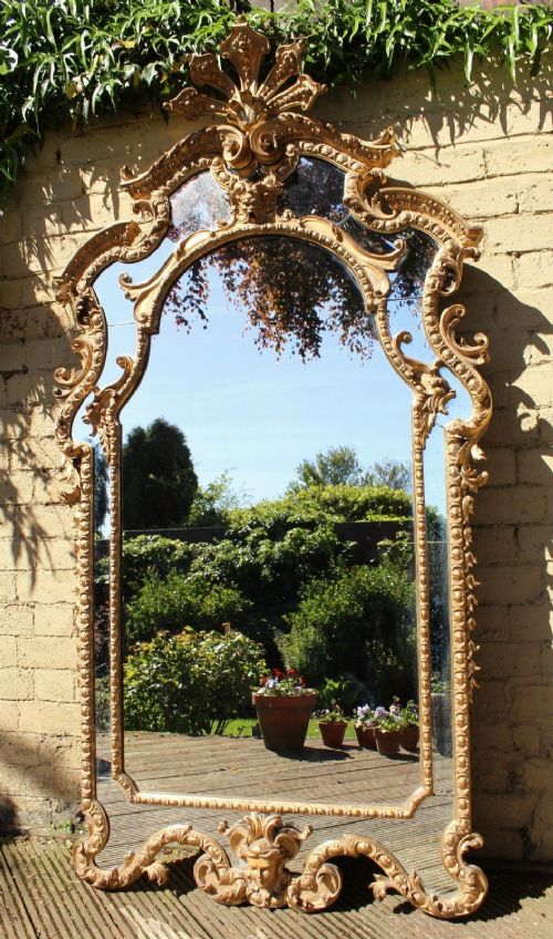 Outstanding Regency Style Gilt and Gesso Overmantel Mirror