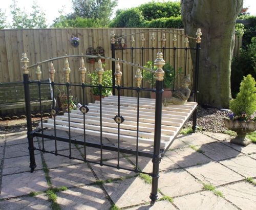 Victorian Cast and Brass Double Bed