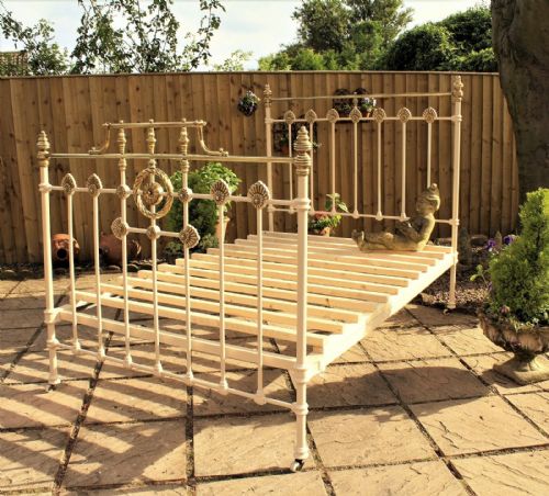 Pretty Victorian Cast & Brass Double Bed