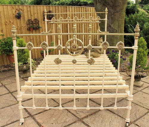 fig 1. Pretty Victorian Cast & Brass Double Bed