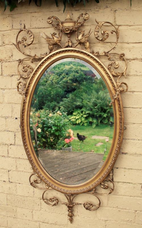19th Century Regency Style Oval Mirror in the Adams Taste