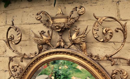 fig 1. 19th Century Regency Style Oval Mirror in the Adams Taste