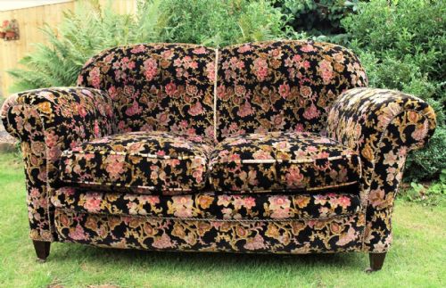 fig 1. Vintage Late Victorian Drop Arm Sofa
