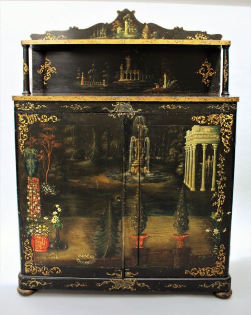 Classical 19th Century Painted & Gilded Side Cabinet