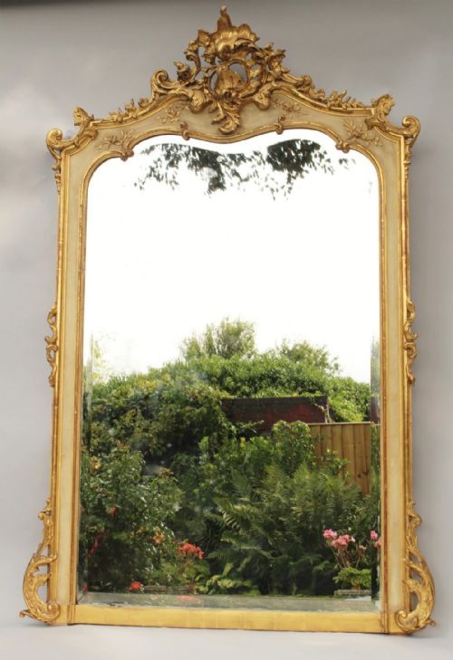 Beautiful Large French Overmantel Mirror