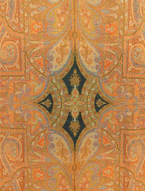 fig 1. Antique Woollen Paisley Shawl Paris Exposition 19th Century