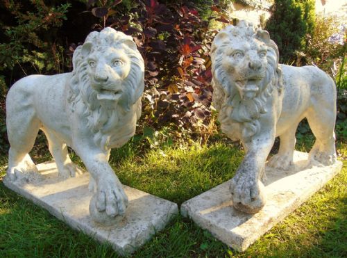 Impressive Pair of Garden Lions
