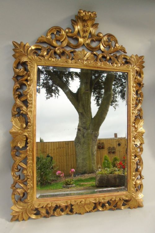 Beautiful Large Florentine Overmantel Mirror