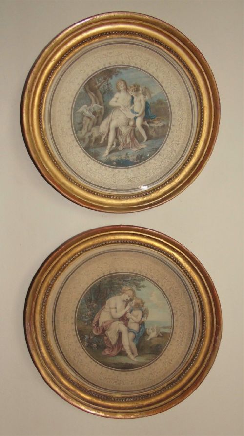 Pair of 18th Century Hand Coloured Engravings Bartolozzi